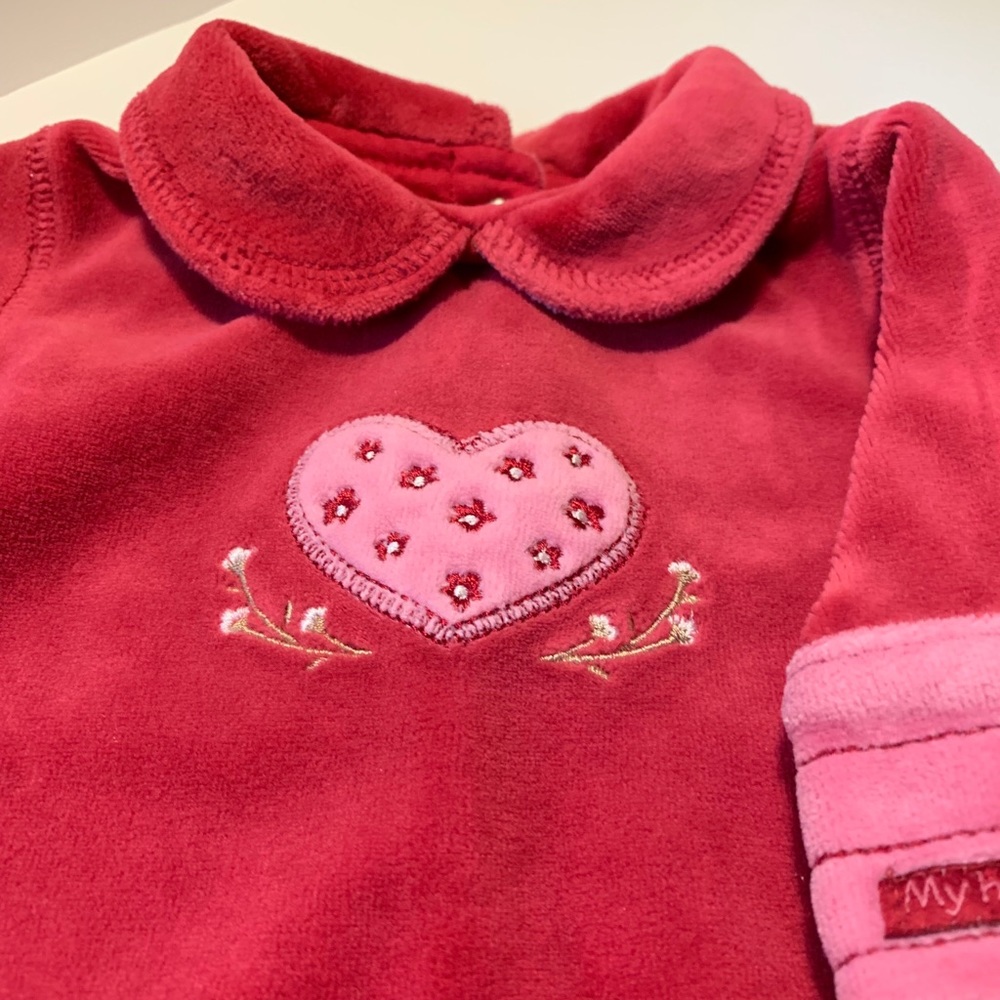 Infant Carter’s Heart Velour Onesie